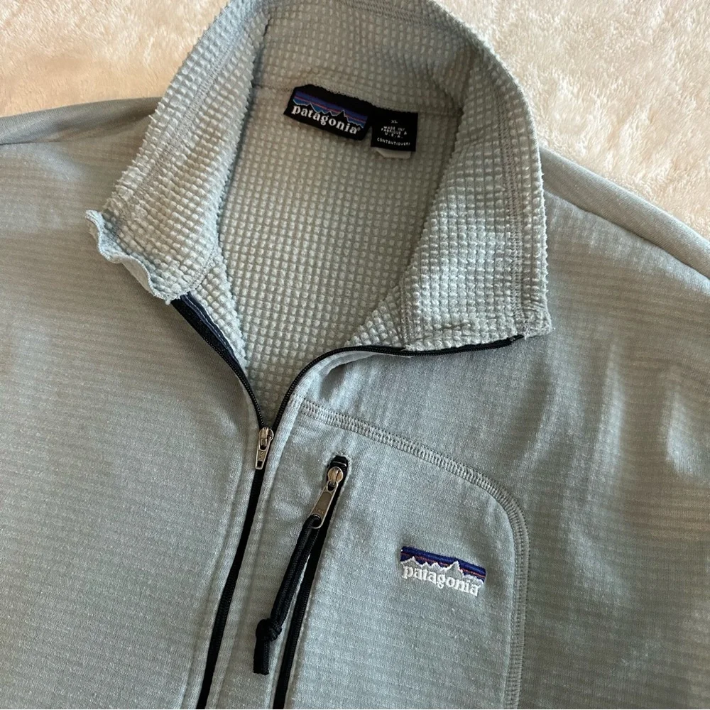 Patagonia R1 Flash Quarter Zip Pullover Vintage Gray Regulator Waffle XL - Picture 3 of 8